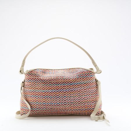 Kristi Multi Coco is a bag made out of sophisticated leather, featuring a smooth and structured design adorned with a tresvelt pather leather on the front and back. Its elegant curved handles provide a comfortable and secure grip, while the contrast tresvelt leather adds a refined and unmatchable touch. With a spacious interior and sturdy construction, this bag is both stylish and practical, perfect for elevating everyday outfits or complementing a chic, formal look as you can wear it with any piece of clothing. The shipping is free in our online store.